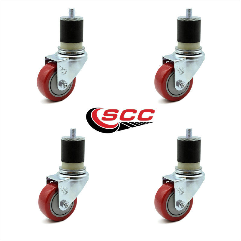 Polyurethane Expanding Caster, Red