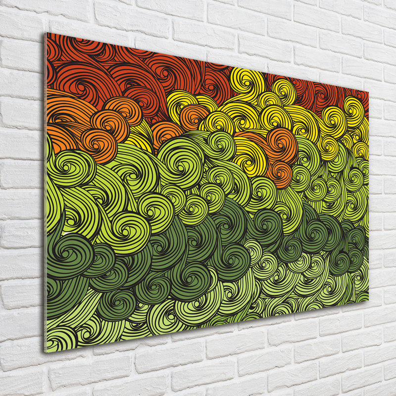 Colorful Waves - No Frame Print on Glass