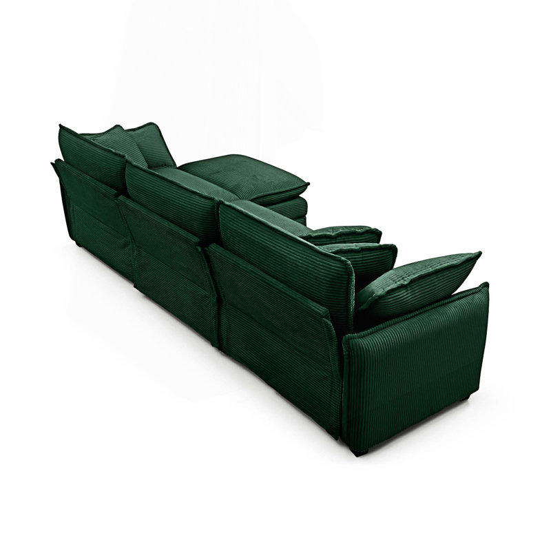 Canapé modulaire surdimensionné à 3 places avec repose-pieds et canapé en L avec repose-pieds