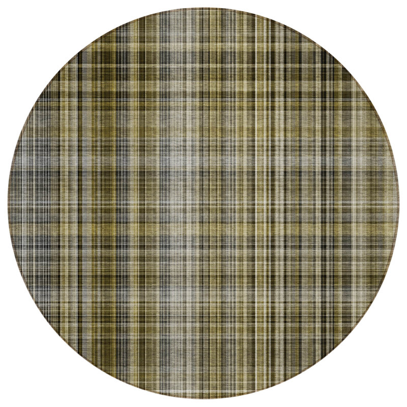 Tapis d'intérieur rond 8 po taupe rond