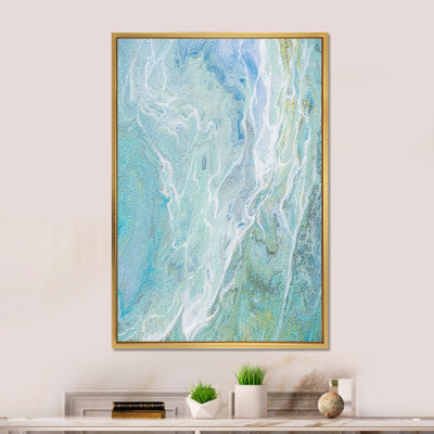 Shades Of Turquoise And White - Modern & Contemporary Canvas Wall Art