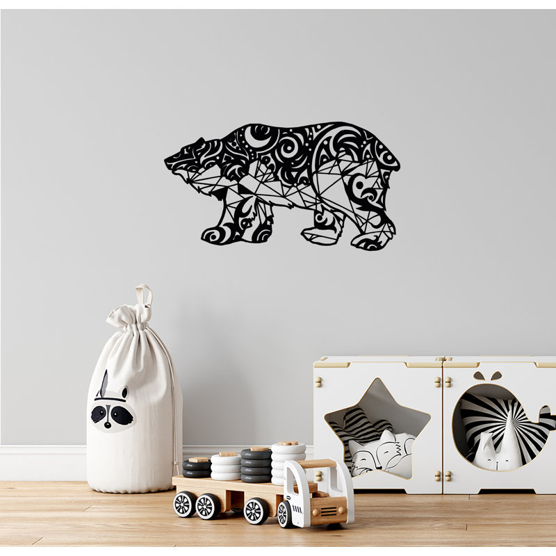 Adhésif décoratif ours polaire, H 38 po x l 72 po, Noir