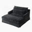 Canapé-lit en chenille, canapé Cama de 59,5 pouces, canapé-lit, canapé causeuse, canapé décontracté avec surface texturée et deux coussins, convient au salon, noir-1386223530