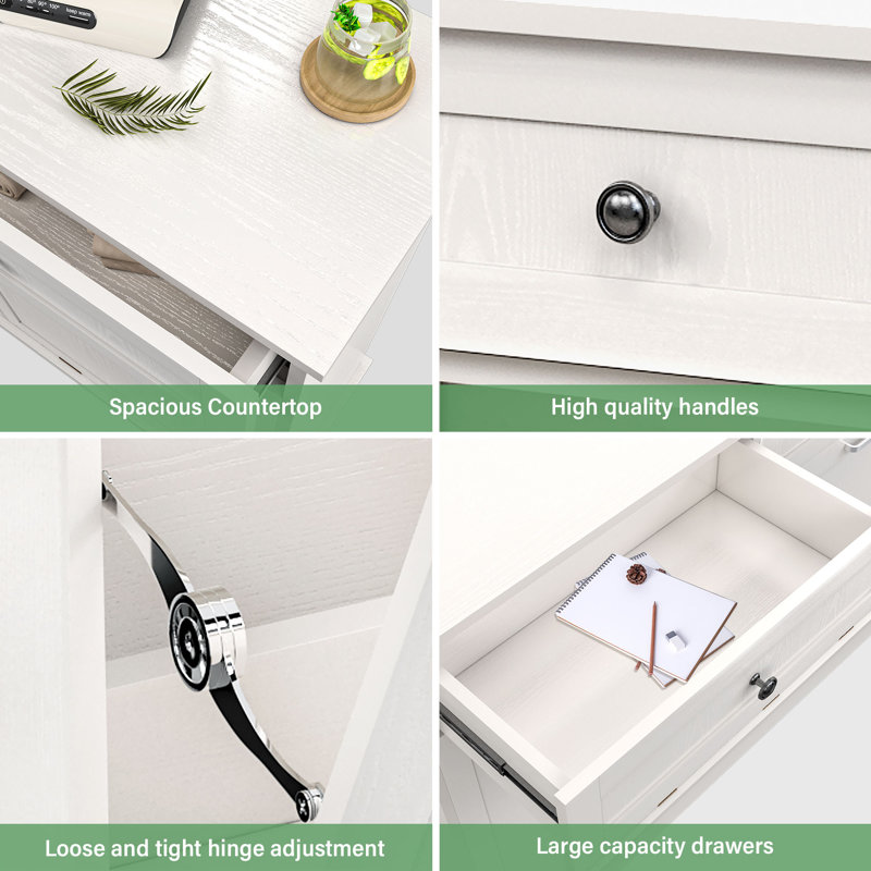 White Freestanding Dual Tilt-Out Kitchen Storage Cabinet