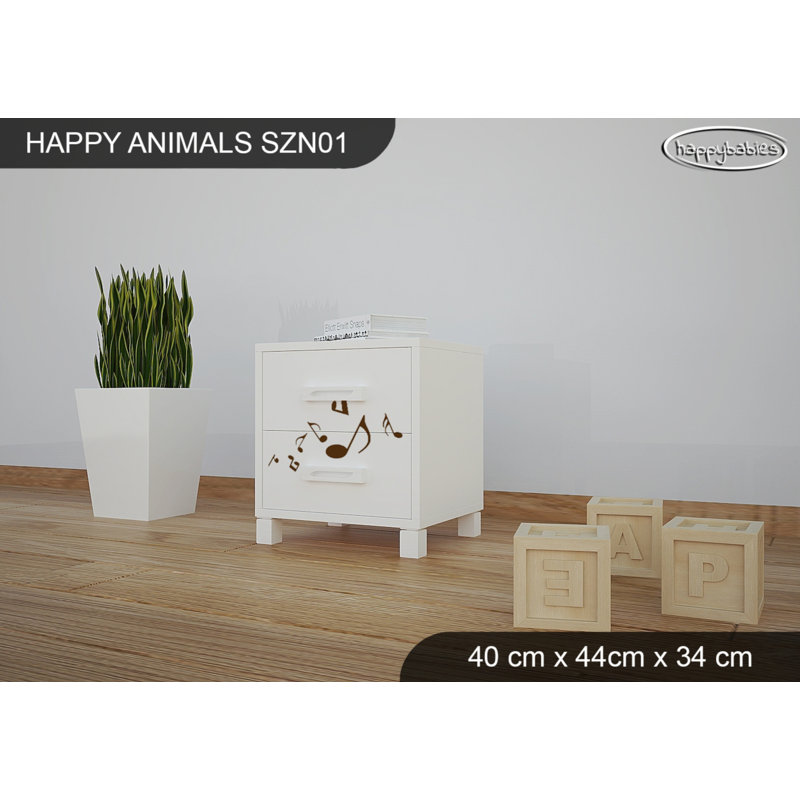 2 Drawer Nightstand, White