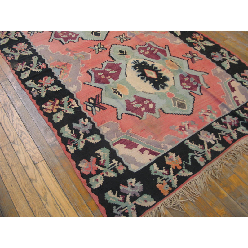 Vintage Kilim - Anatolian Small Scatter Size Wool Coral Rug