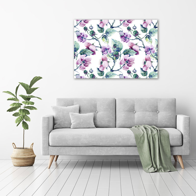 Blackberry Flowers - Unframed Art Prints on Glass