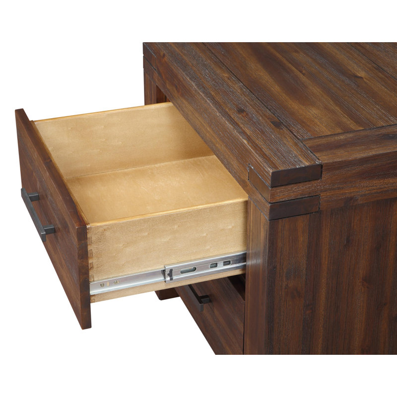 Kaicey 27'' W Solid Wood Nightstand, Brick Brown