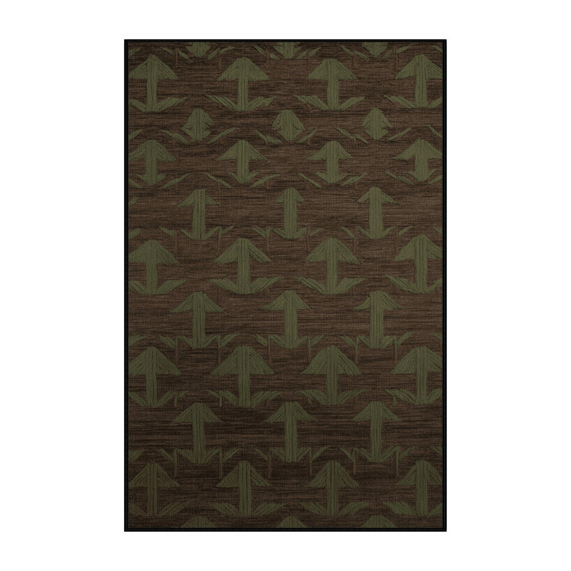 Tapis brun treillis lavable à la machine, Rectangulaire 2 pi x 3 pi