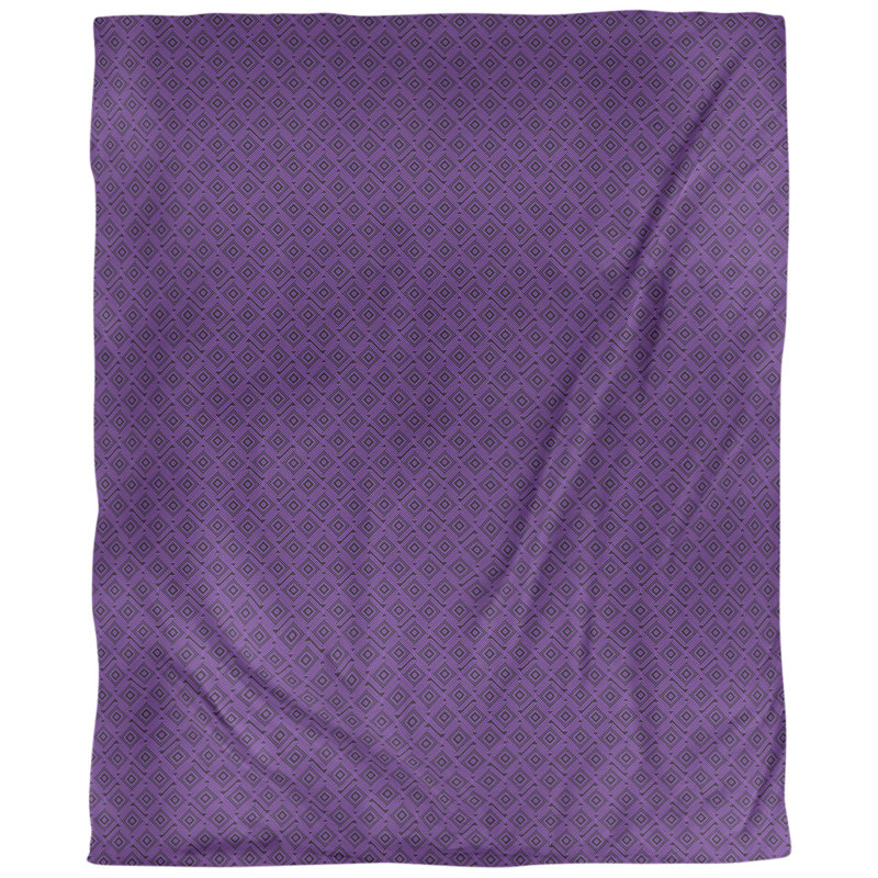 Tissu de labyrinthe carré, Noir / Mauve, L 54 po x l 36 po, Coton peigné pima