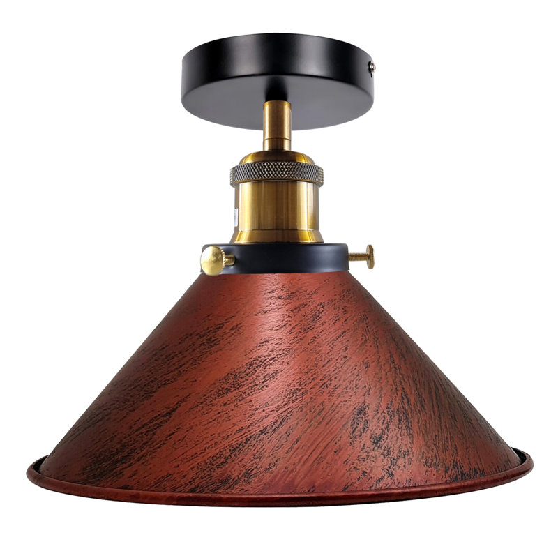 Denzel Semi Flush Mount, Rustic Red