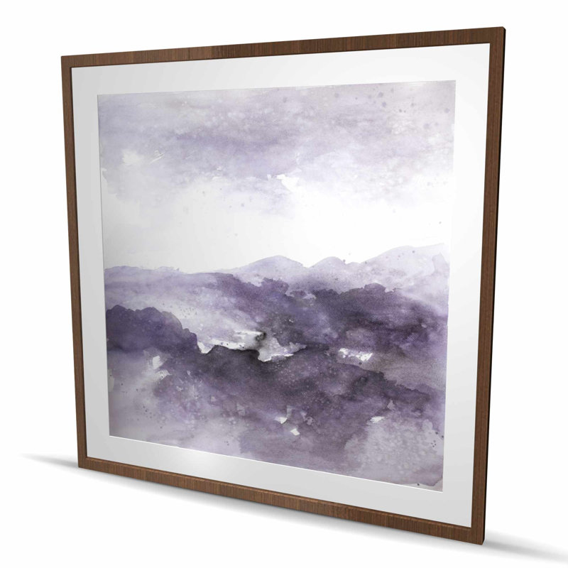 Nuage mauve - reproduction abstraite avec passe-partout mat pour la décoration intérieure, H 48 po x l 48 po, Brun