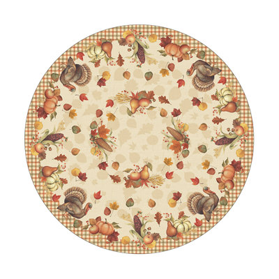  Bountiful Harvest Round Thanksgiving Tablecloth