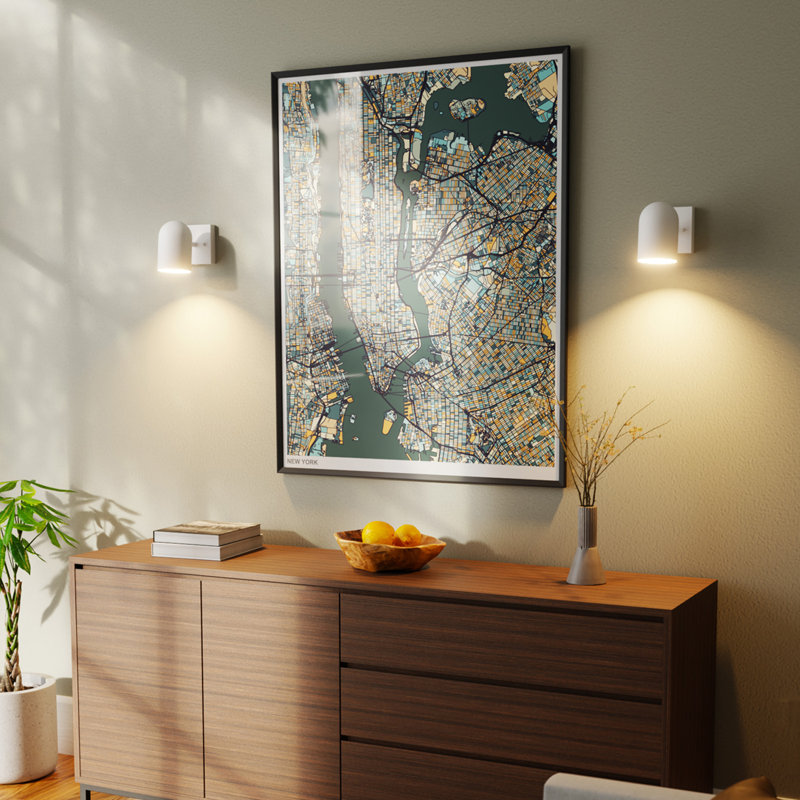 1-Light Matte White Plug-In or Hardwire Wall Sconce