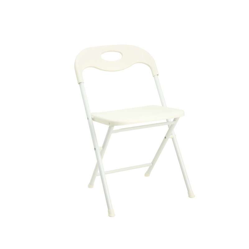 4 chaises pliantes blanches en acier inoxydable, capacité de 800 lb, empilables, imperméables, conçues avec deux charnières, contreventement triple, facile à utiliser sur la terrasse, toutes saisons, capacité de protection des pieds en caoutchouc