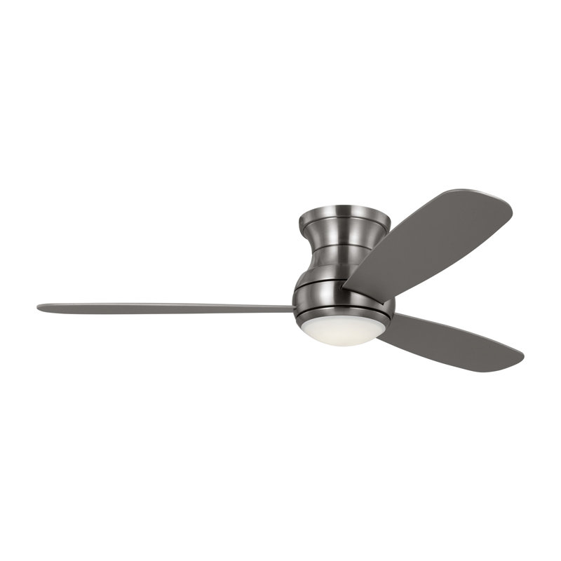 Ventilateur de plafond 52 po avec lumières DEL Keed, Argent, Acier brossé