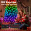 Sapin de Noël artificiel mince pré-illuminé avec application et télécommande-2039412453