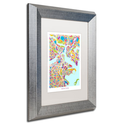 « boston ma street map 3 », impression encadrée