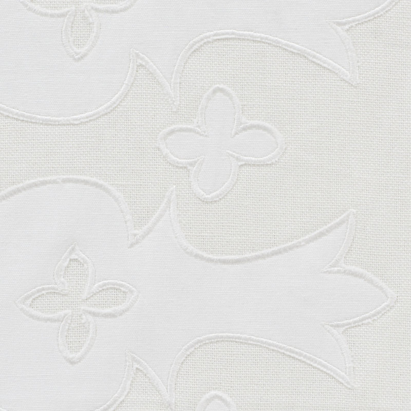Bergama Applique Fabric, White/Ivory