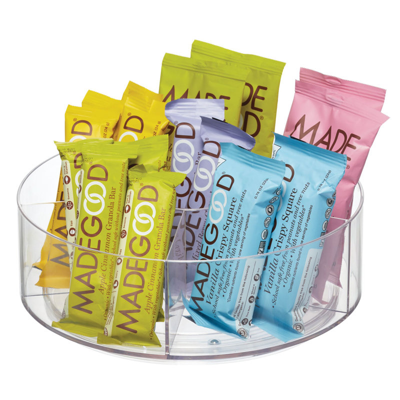 Clear BPA-Free Plastic 9" Rotating Tea Organizer with 5 Compartments