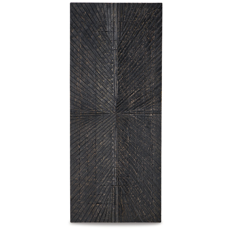 Antique Black Sunburst Wood Wall Decor, 20 x 48 Inch