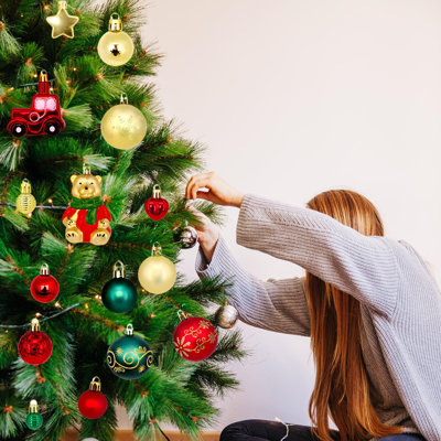 72 ensembles de boules de Noël galvanisées et peintes avec des décorations de Noël uniques