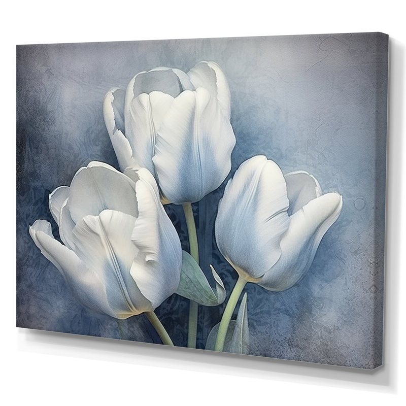 Tulipes Simplicity Sapphire II sur toile, H 12 po x l 20 po x P 1 po, Toile tendue