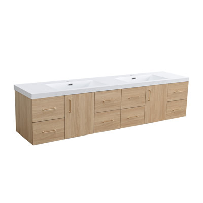 Angela Modern Bathroom Vanity With White Composite Integral Sink Top