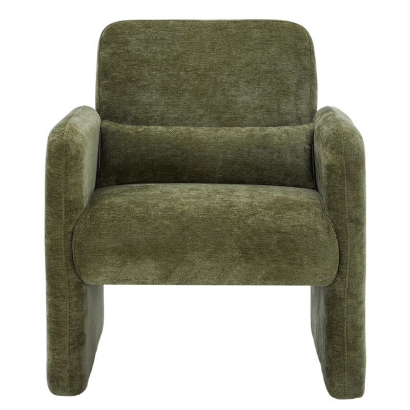 Upholstered Armchair, Green Chenille