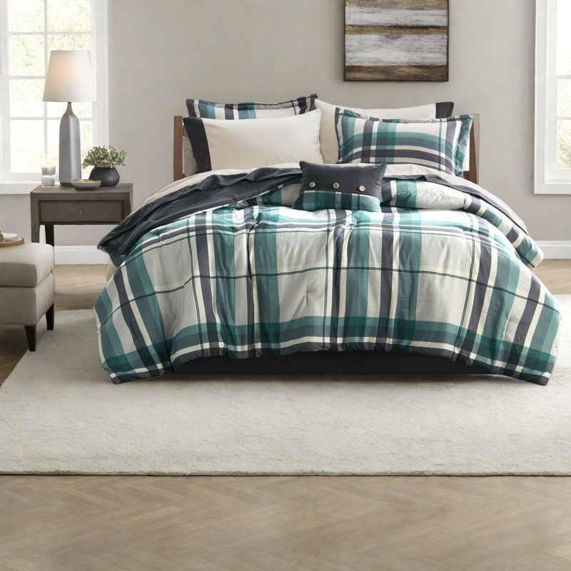 Complete Bedding Sets Microfiber Twin Xl Plaid Comfort For Modern Home