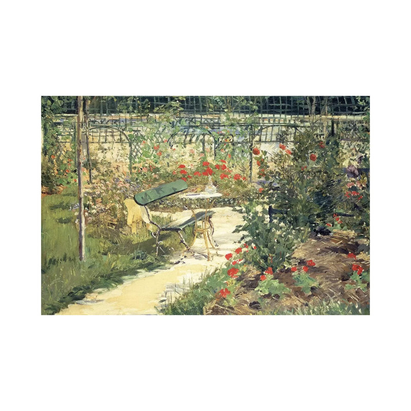 The Bench in the Garden of Versailles, 1881 by Edouard Manet - 1 Piece Wrapped Canvas Painting, 30.48 cm H x 45.72 cm W