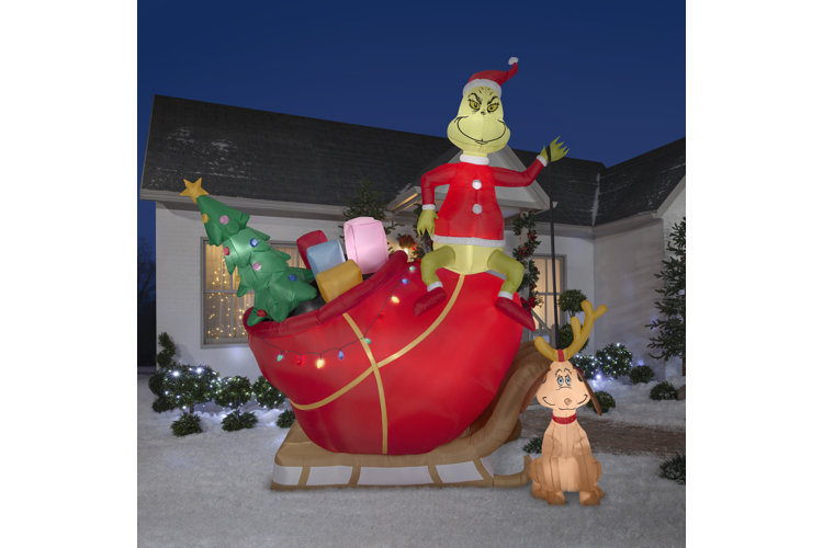 giant green grinch christmas inflatable