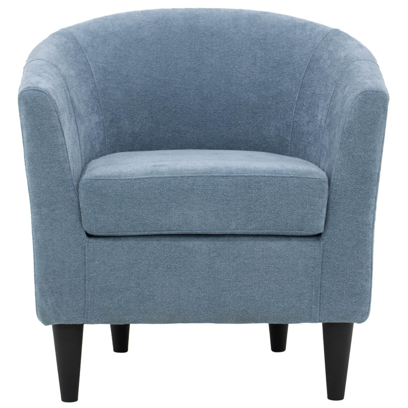 Fauteuil demi-tonneau l 31,5 po Kronos, Polyester ciel Chloe, Noir