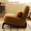 Fauteuil d'appoint confortable avec coussin moelleux et pieds en bois massif, idéal pour le salon, la chambre, l'appartement ou un balcon d'attente - Profondeur : 86,4 cm, largeur : 71,1 cm, hauteur : 68,6 cm, poids : 12,5 kg