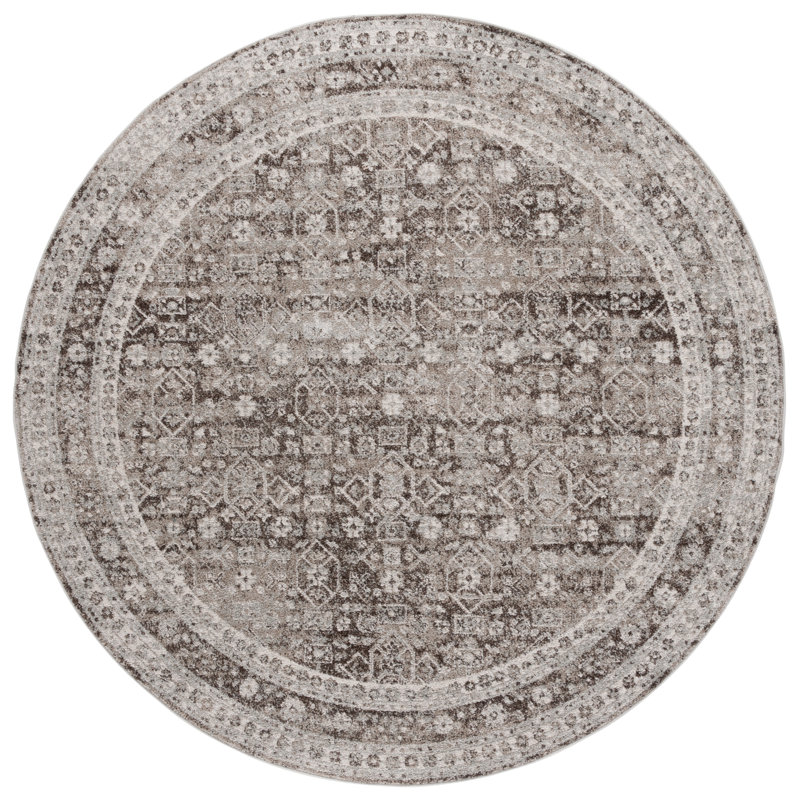 Koldo Vintage Tabriz Performance Oriental Rug, Round 6'7"