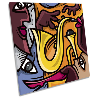 Jazz Music Saxophone Modern - Wrapped Canvas Painting