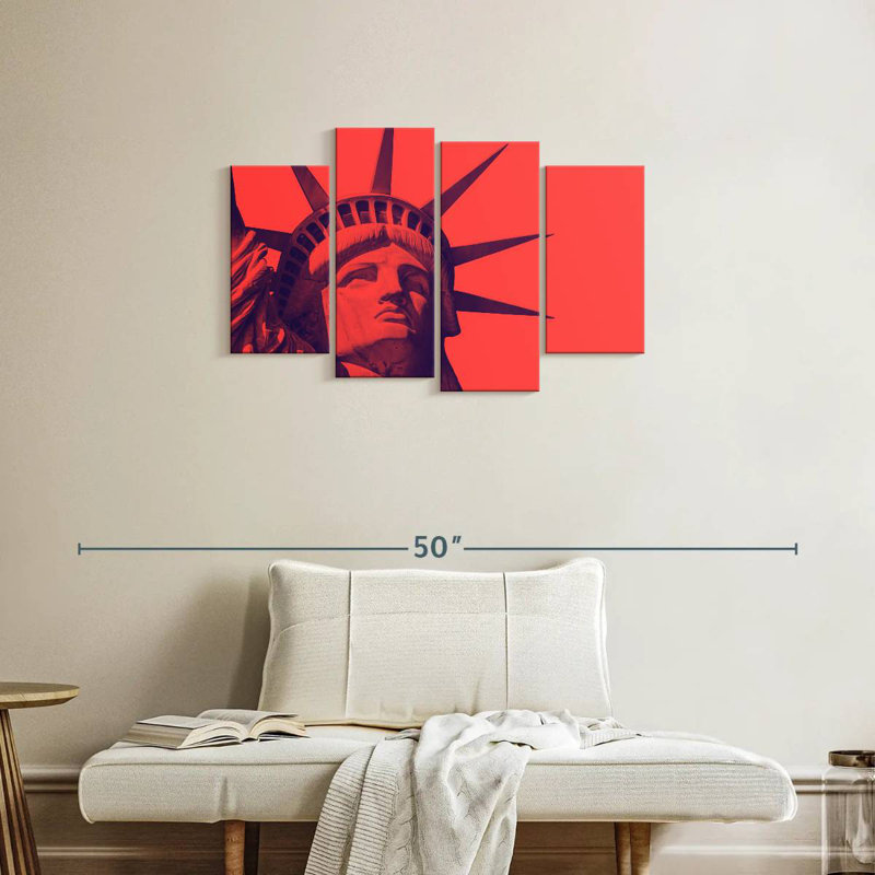 Nicci Red Statue Of Liberty, 22" H x 36" W