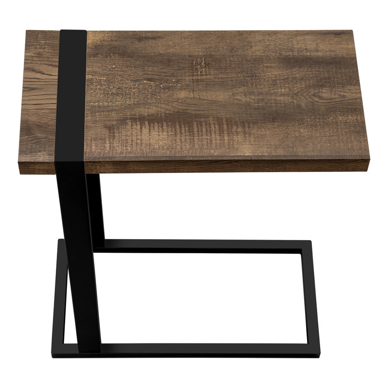 Rustic 25" Brown and Black Distressed End Table