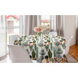 Ambesonne Cactus Round Tablecloth, Pattern With Succulent Plants And Cactuses In Pots Botanical Floral Mexican Garden, Circle Table Cloth Cover For Dining Room Kitchen Decoration, 60", Multicolor