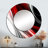 Sikai Red Black Infinite Ripples I - Waves Unique Mirror, Modern Large Round Wall Mirror, Printed Metal Art-1975244837
