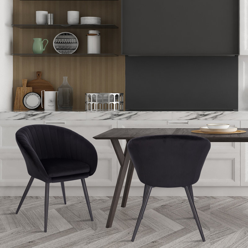 Popham Upholstered Dining Chair, Black