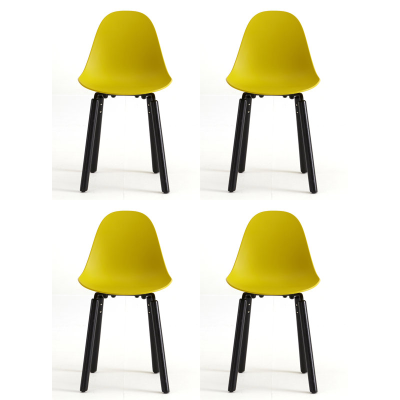 TA Side & Dining Chair (Set of 4), Mustard/Black