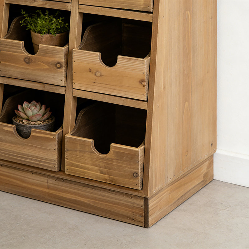 Simple armoire de rangement de style campagnard, Brun
