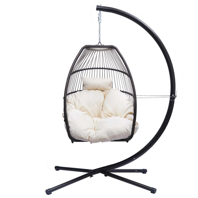 Balancelle avec support Tashana pour 1 personne, Beige