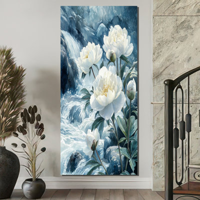 Pivoines au bord de la rivière I - Art mural pivoines