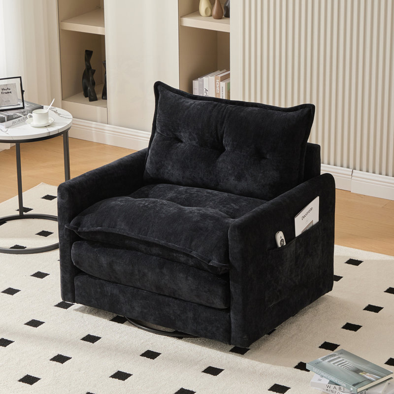 Fauteuil simple confortable avec diverses caractéristiques pratiques, Noir