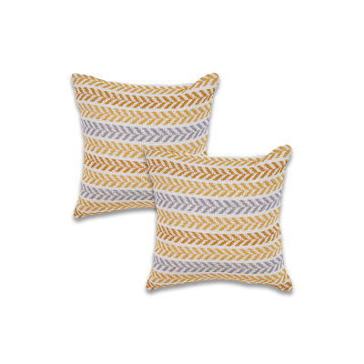 Hand-Woven Chevron Cotton Throw Pillow Set