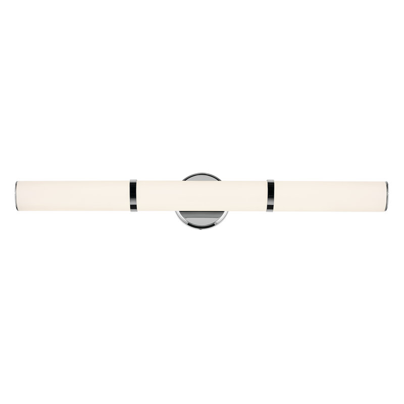 32" Bath Bar Large LED with White Glass, Chrome