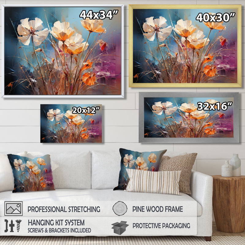 Weedman - coquelicot, salon d'art mural, Toile noire avec cadre flottant, H 12 po x l 20 po