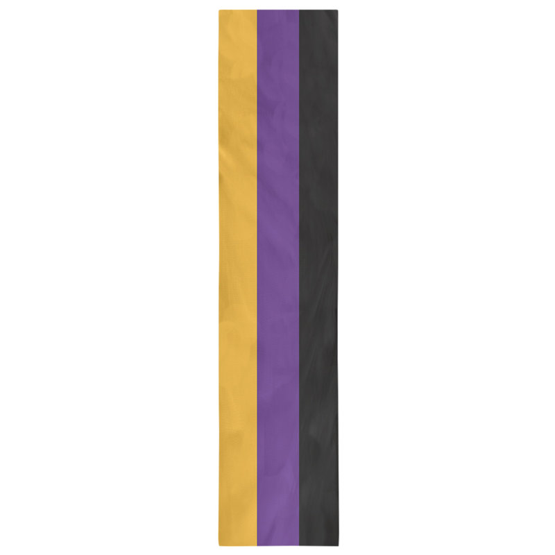 Los Angeles LA Basketball Table Runner, 72" L x 16" W, Gold/Purple/Black, Poly Twill